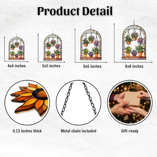 Garden Plant Pot Acrylic Suncatcher - Image 2