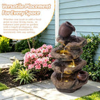 Rock & Jar Outdoor Water Fountain, Resin with LED Light - Image 5
