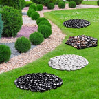 10in River Rock Stepping Stones Set - 6 Pack | Polished Pebble | Long-Lasting PVC Mesh Backing | Perfect for Garden Paths and Lawns Outdoor Landscaping Decoration | Rhombus and Round Set - Image 3