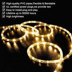 SURNIE LED Rope Lights Outdoor Warm White, Waterproof 50FT Cuttable 3000K Lighting Indoor 110V Connectable Flexible Electric Lights for Christmas Trees Bedroom Outside Patio Decor, Not Flat Strip - Image 3