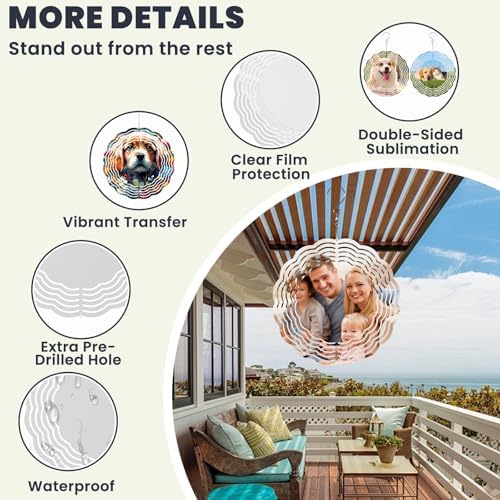 20 Pcs Sublimation Wind Spinner Blanks 10 Inch Double Sided 3D Metal Wind Spinners Aluminum Sublimation Blanks Bulk Products for DIY Gifts Indoor Outdoor Decor, Individually Packaged - Image 3
