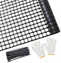 PotatoLife 2'x25' Plastic Mesh Fence for Garden with 50 Zip Ties, Black by PotatoLife
