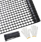 PotatoLife 2'x25' Plastic Mesh Fence for Garden with 50 Zip Ties, Black by PotatoLife