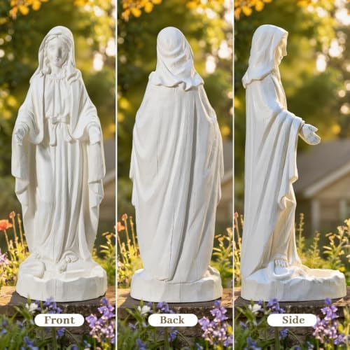 25'' Virgin Mary Statue with Bird Feeder Garden Decor Outdoor - Image 6