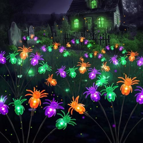 OZS 6Pack 36LED Spider Solar Halloween Decorations Outdoor by OZS