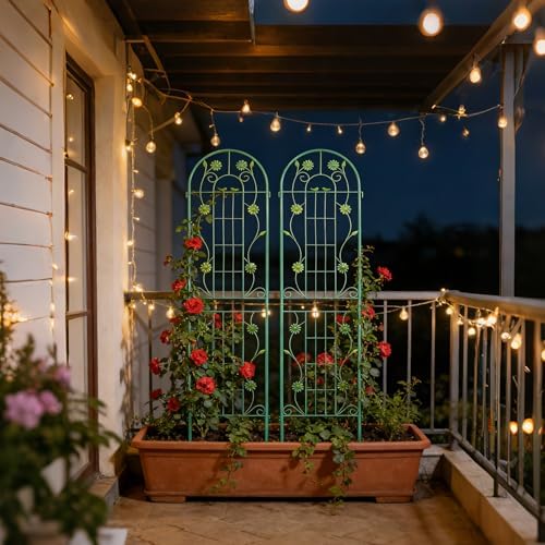Garden Trellis for Climbing Plants Outdoor, 2-Pack 86" Metal Rustproof - Image 3
