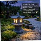 Solar Gray Pagoda Garden Statue, Patio Zen Decor with Light - Image 4