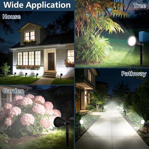 T-SUNUS Solar Spotlights 2 Pack White 6000K IP65 Waterproof Separated Panel - Image 6
