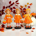 OrnamentallyYou Inviting Pumpkin Girl Trio Set of Figurines, 6" Victorian Autumn Fall and Halloween Table Decoration by OrnamentallyYou
