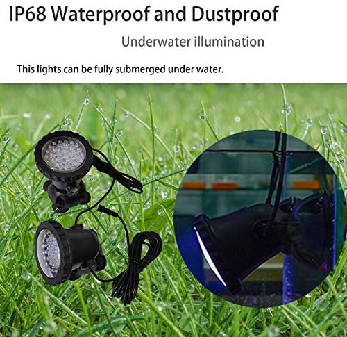 Pond Lights, RGB Outdoor LED Fountain Lights Underwater Landscape Spot Lights IP68 Waterproof Dimmable Memory for Garden Yard Lawn Waterfall (4 Lights) - Image 5