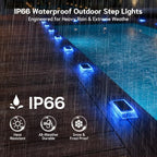 Solar Step Lights Outdoor, 6 Pack 2 Colors in 1 LED Solar Walkway Lights - Image 6