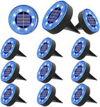 Joomer 12 Pack 3.4inch Solar Ground Lights Outdoor Waterproof, Blue by Joomer