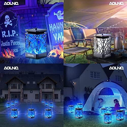 Solar Lights Outdoor Waterproof Blue, Upgraded Solar Torch Lights with Flickering Flame, Mini Solar Outdoor Garden Lights Tiki Torches for Outside Patio Yard Pathway Christmas Decor - Image 3