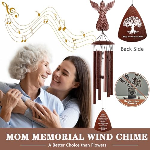 Mom Memorial Wind Chimes, 36" Angel Sympathy Gifts for Loss of Mother - Image 2
