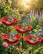 Handmade Flower Garden Stake Decorative,Metal Bee Watering Station Bird Bath Bowl,Mini Small Grace Outdoor Butterfly Pollinator Water Features Sculptures and Decor Wildflower Wildflower for Outside by Unknown
