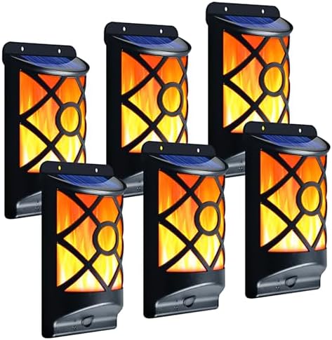 Solar Flame Lights Outdoor, Waterproof Halloween Decor, 6 Pack by LazyBuddy