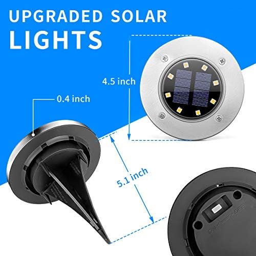 SOLPEX Solar Lights Outdoor Waterproof, 12 Pack Solar Ground Lights, Solar Garden Lights Landscape Lighting for Pathway Driveway Patio Backyard Walkway (Cool White) - Image 6