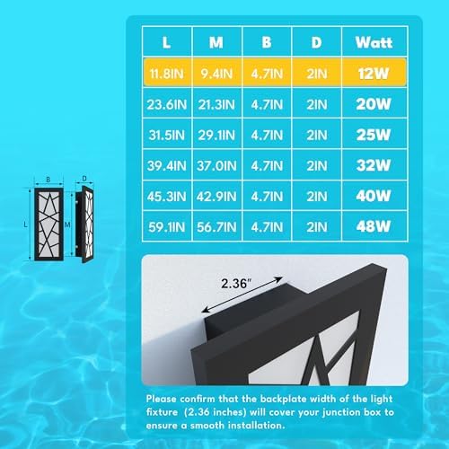 Outdoor Wall Light 11.8inch Modern Outdoor Wall Sconce LED Long Wall Sconce Black Front Porch Light IP67 Waterproof 3000K Exterior Lighting Fixtures - Image 3