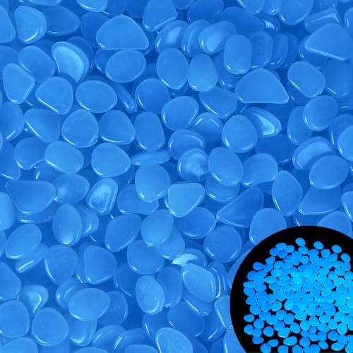1100pc Glow in The Dark Rocks Outdoor Luminous Pebbles Glow Stones for Patio Landscaping Walkway Driveway,Blue by KaiyuanDynasty