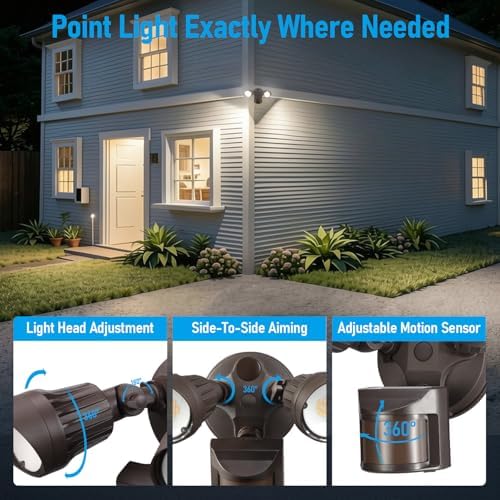 LEONLITE 3CCT Motion Sensor Security Lights Dusk to Dawn IP65 Bronze - Image 6