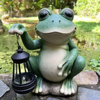 YODY Solar Garden Statues Outdoor Decor Frog with Lantern - Image 2
