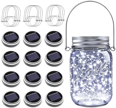 Mason Jar Solar Lights for Outside, 12 Pack 30 LED Fairy Lights(NO Jars) by ZNYCYE