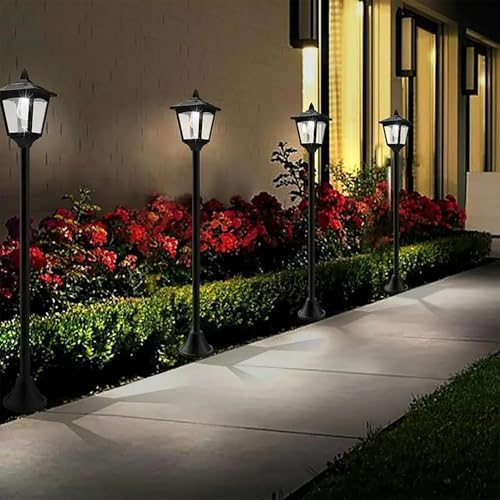 Solar Lamp Post Lights Outdoor 2 Pack 40 Inch, Vintage Waterproof LED Lights for Garden Patio Pathway Yard - Image 2