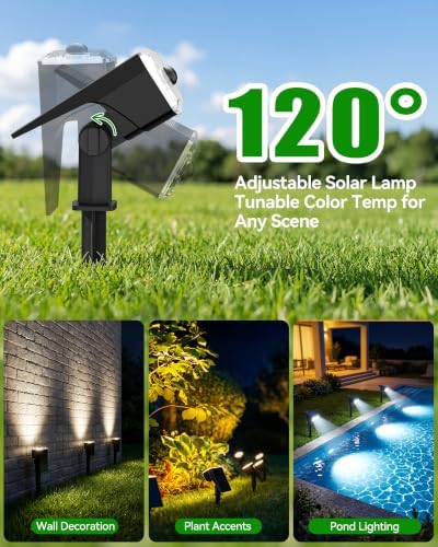 TECKNET Solar Lights Outdoor Waterproof,Solar Spot Lights,108 LED,4 Pack - Image 3