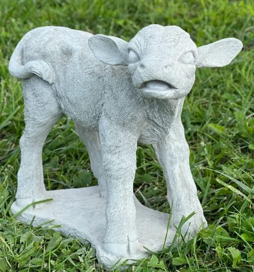 Standing Calf Concrete Statue Farm Animal Decoration Baby Cow Figurine Outdoor Real Size Calf Figure Garden Decor - Image 4
