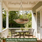 16" Hanging Bird Bath for Outdoors, Metal Bird Bath Bowl - Image 5