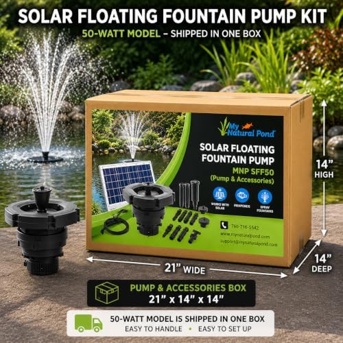 50W Floating Solar Pond Fountain Complete Pump Kit for Ponds 3 ft or Deeper 8 Feet Wide or Larger - Image 2