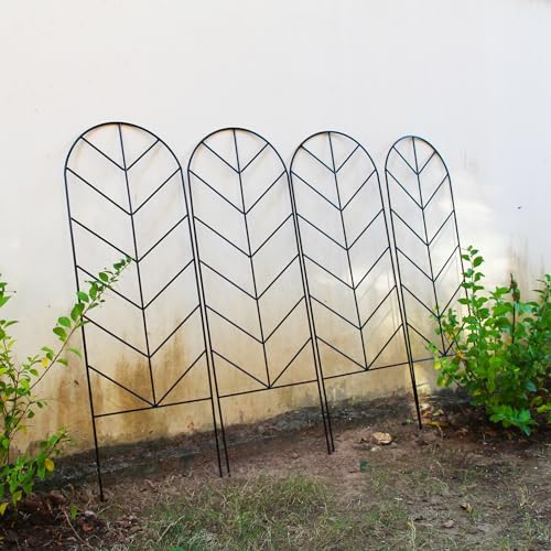 2 Pack Black Metal Garden Trellis 45"H x 15.9"W for Climbing Plants - Image 4