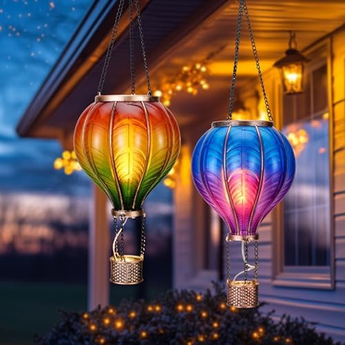 TERESA'S COLLECTIONS 2 Pack Hot Air Balloon Solar Lanterns, 17.7 Inch - Image 6