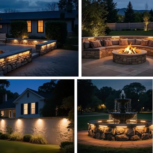 12 Inch LED Hardscape Paver Lighting, 2700K-5000K Selectable, 12-24V 7W 280LM Retaining Wall Lights, IP65 Waterproof Low Voltage Landscape Paver Lights, ETL Listed, 12PK - Image 6