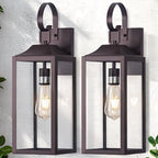 19" Large Outdoor Wall Lantern Porch Light Outdoor Bronze 2 Pack by Yolsunes