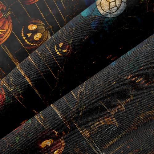 Halloween Pumpkin Tapestry, Gothic Stained Glass Courtyard Decor 70x90inch - Image 2