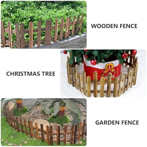 DOITOOL Wooden Picket Fence Garden Border, Decorative Garden Fence Animal Barrier Landscape Fencing Border for Dogs, Flower Bed, Yard and Patio Outdoor Decor (Total Length: 120cm, Height: 30cm) - Image 2