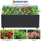 Garvee Metal Raised Garden Bed with Trellis and Wheels, 71"x47"x16" - Image 5