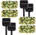 4PACK 33FT 100LEDs Solar Fairy Lights,Green Wire,Warm White by ZELUXDOT