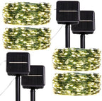 4PACK 33FT 100LEDs Solar Fairy Lights,Green Wire,Warm White by ZELUXDOT