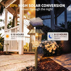 XMCOSY+ Solar Pathway Lights, 6 Pack Metal Solar Garden Lights Outdoor - Image 2