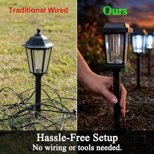 12 Pack Solar Lights Outdoor Pathway, Modern Solar Garden Lights, Waterproof Auto On/Off LED Outdoor Solar Lights for Yard, Landscape Path, Walkway, Driveway Décor - Image 3