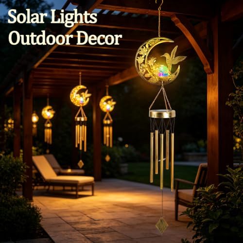Colorful Solar Wind Chimes for Outside Gifts for Women, Garden Decor - Image 5
