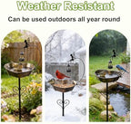 Solar Metal Heart Bird Bath for Outside, 48"H 14"Dia Removable Bowl,3.5 D - Image 7