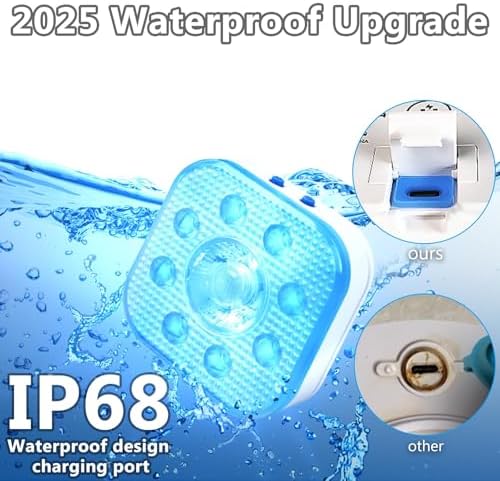 HL Pool Lights with Remote,Submersible LED Light with Spotlight,RGB Rechargeable Floating Light,Waterproof Underwater lamp for Above Ground Inground Swimming Pool,Hot Tubs,Ponds,Fountain Decor 2 Pack - Image 3