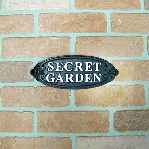 Cast Iron Embossed Secret Garden Wall Sign Lawn Yard Art Home Decor Door Gate Plaque - Image 3