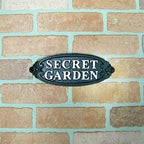 Cast Iron Embossed Secret Garden Wall Sign Lawn Yard Art Home Decor Door Gate Plaque - Image 3
