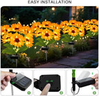 Solar Lights Outdoor, Gift for Women, Mom Grandma, 6 Pack with 36 Solar Sunflower Lights, Solar Flower Lights Waterproof, Sunflower Outside Decorative Stake Light for Landscape Yard Patio Lawn Pathway - Image 4