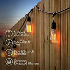 Brightech Ambience Pro Incandescent Outdoor String Lights - 48 Ft Dimmable Patio Light - 40W Commercial Waterproof Porch String Lights for Outside, Backyard - 15 Vintage Filament Bulbs, Warm White - Image 4
