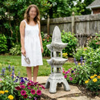 35.5''High Asian Zen Pagoda MGO Tall Lantern Statue - Image 2